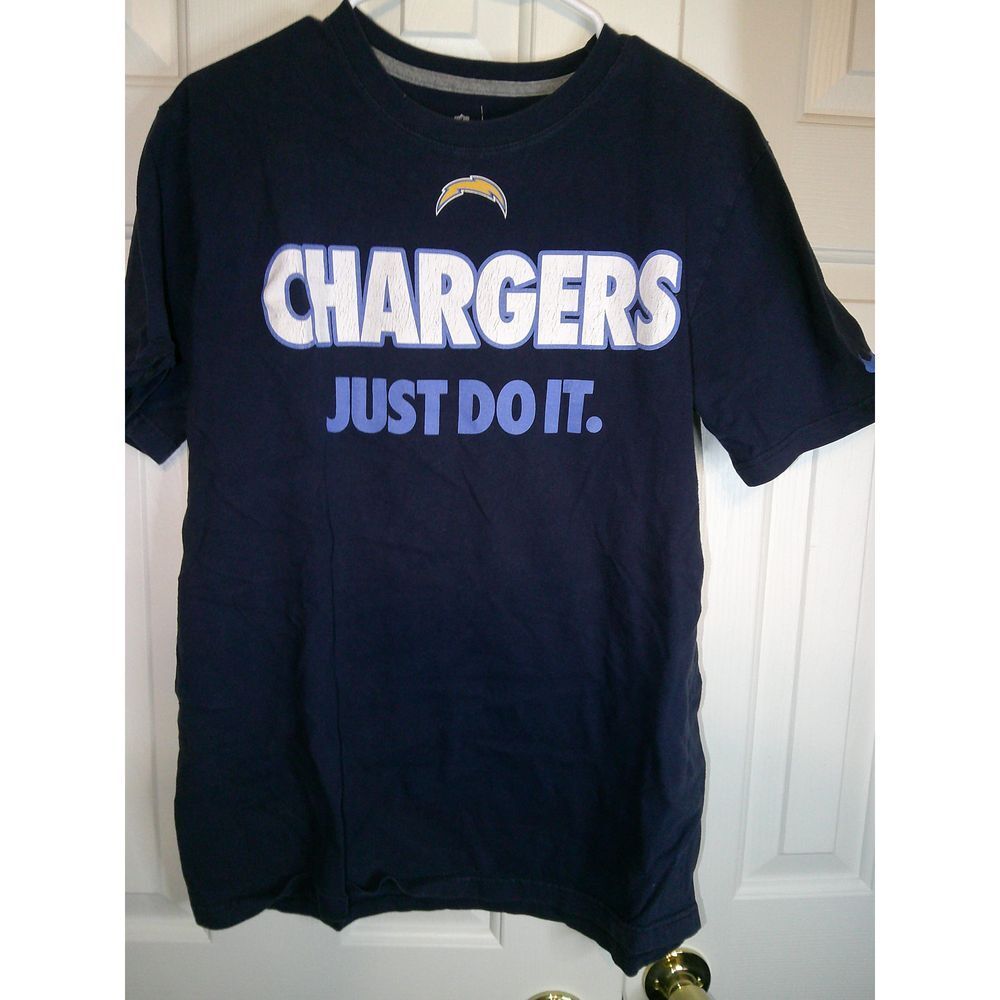 Nike NFL Los Angeles Chargers Just Do It T-Shirt Navy Blue Football‎ Fan Gear